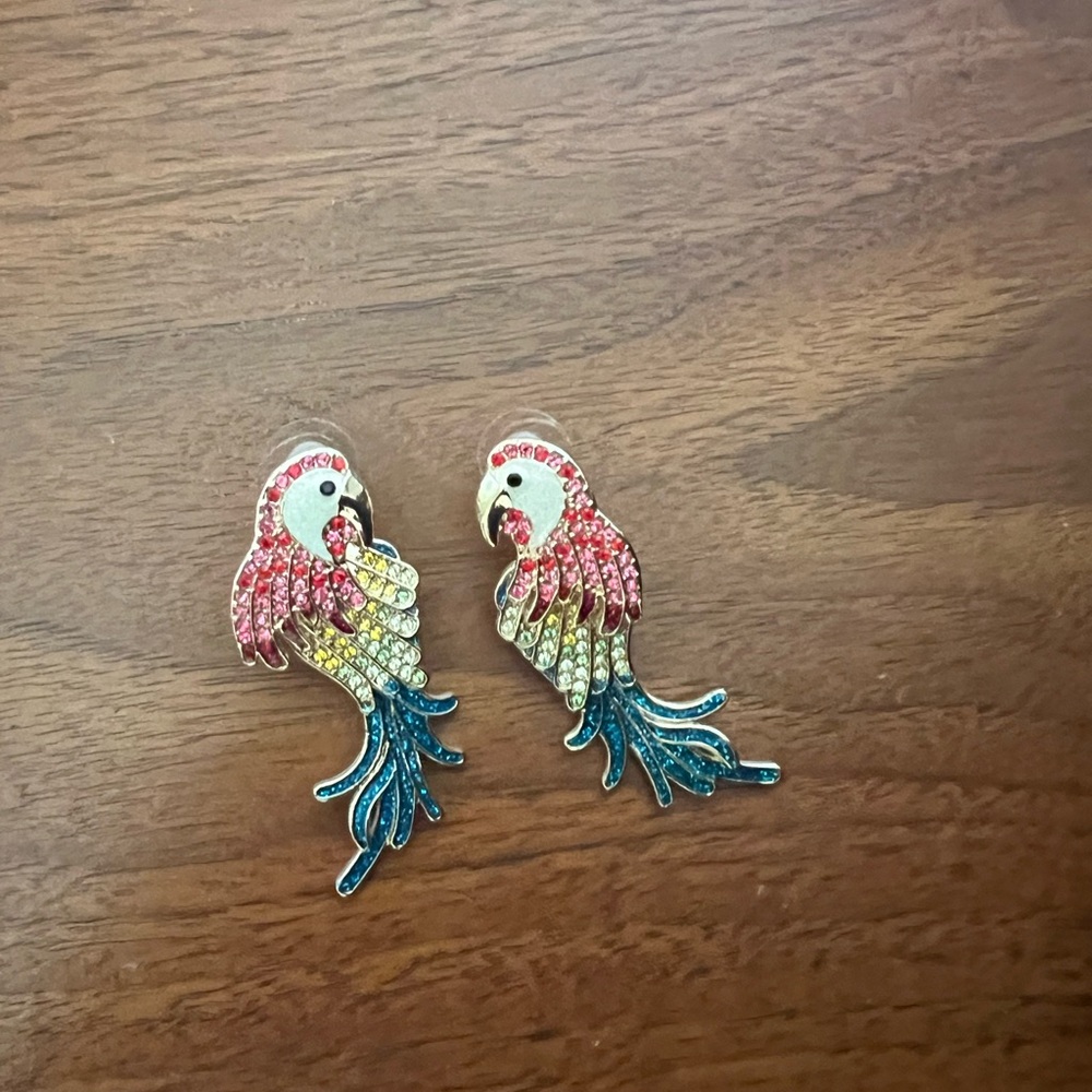 BaubleBar Vibrant Parrot Earrings - Red, Yellow, Blue